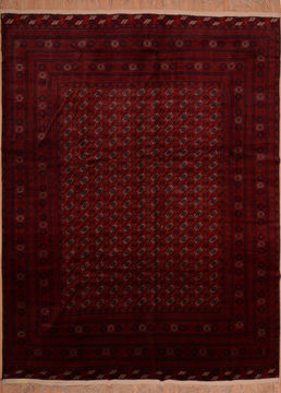 Khan Mohammadi Red Hand Knotted 9'8" X 12'8"  Area Rug 100-109007