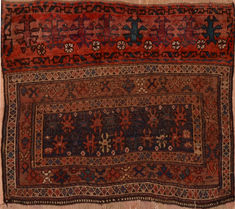 Kilim Red Hand Knotted 3'0" X 3'11"  Area Rug 100-109246