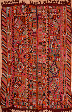 Kilim Red Flat Woven 5'1" X 7'5"  Area Rug 100-109283