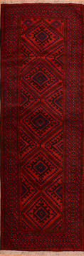 Baluch Red Runner Hand Knotted 4'3" X 12'9"  Area Rug 100-110144