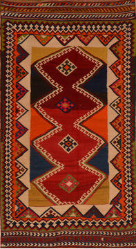 Kilim Red Flat Woven 4'11" X 9'5"  Area Rug 100-110431