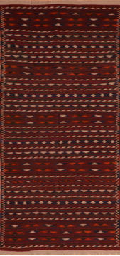 Kilim Red Flat Woven 4'7" X 9'4"  Area Rug 100-110608