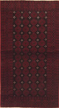 Baluch Black Hand Knotted 3'4" X 6'3"  Area Rug 100-12333