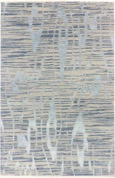 Modern Grey Hand Knotted 6'0" X 9'1"  Area Rug 904-136306