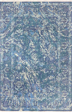 Modern Blue Hand Knotted 6'0" X 9'1"  Area Rug 904-136320