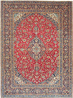 Kashan Red Hand Knotted 9'7" X 12'10"  Area Rug 100-14729