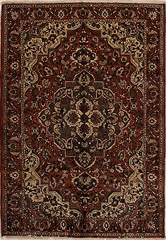 Bakhtiar Red Hand Knotted 6'11" X 9'11"  Area Rug 100-14967