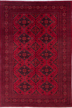 Khan Mohammadi Red Hand Knotted 6'7" X 9'9"  Area Rug 700-143478