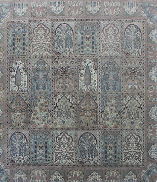Bakhtiar Multicolor Square Hand Knotted 6'3" X 6'6"  Area Rug 902-144928