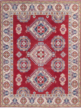 Kazak Red Hand Knotted 5'0" X 6'7"  Area Rug 700-145599