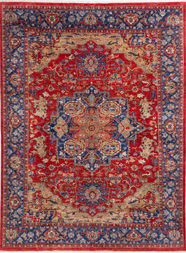 Chobi Red Hand Knotted 9'0" X 12'0"  Area Rug 700-146147