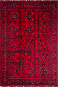 Khan Mohammadi Red Hand Knotted 6'8" X 9'5"  Area Rug 700-147037
