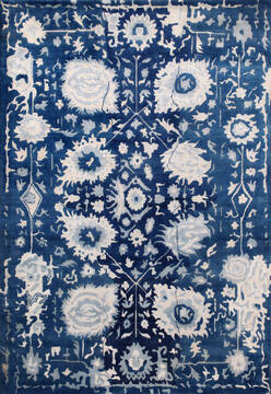 Modern Blue Hand Knotted 6'6" X 9'9"  Area Rug 902-147331