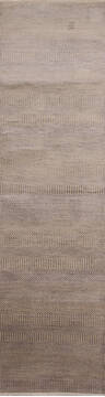 Indian Modern-Contemporary Brown Runner 10 to 12 ft Wool Carpet 147385