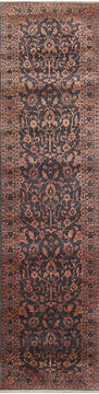 Modern-Contemporary Black Runner Hand Knotted 2'5" X 10'0"  Area Rug 254-147401