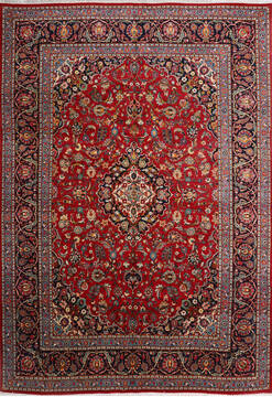 Kashan Blue Hand Knotted 7'3" X 10'4"  Area Rug 254-147685