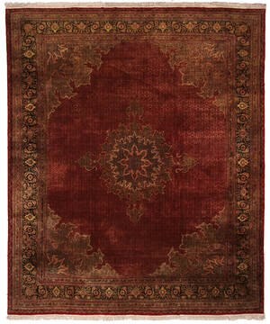 Persian Mahi Red Rectangle 12x15 ft Wool and Silk Carpet 147692