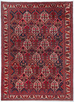 Persian Bakhtiar Red Rectangle 7x10 ft Wool Carpet 148157