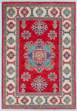 Kazak Red Hand Knotted 2'10" X 4'1"  Area Rug 700-148180