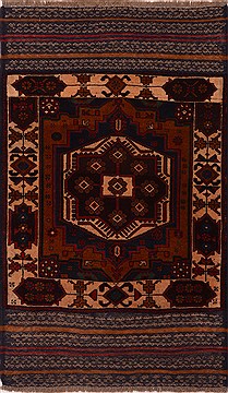 Baluch Brown Hand Knotted 2'11" X 4'10"  Area Rug 100-17985