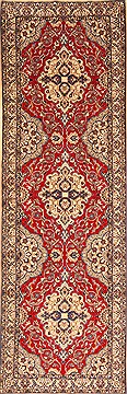 Nain Beige Runner Hand Knotted 3'2" X 10'0"  Area Rug 100-20512