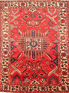 Bakhtiar Red Hand Knotted 6'9" X 9'11"  Area Rug 100-20879