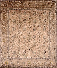 Tabriz Brown Hand Knotted 10'0" X 11'11"  Area Rug 100-21920