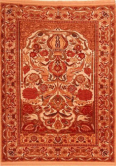 Tabriz Red Hand Knotted 3'9" X 5'3"  Area Rug 100-22195
