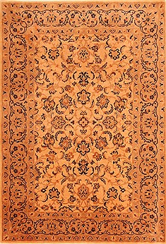 Tabriz Beige Square Hand Knotted 4'11" X 5'3"  Area Rug 100-22838