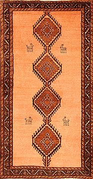 Gabbeh Beige Hand Knotted 3'6" X 6'8"  Area Rug 100-24289
