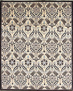 Modern Black Hand Knotted 8'1" X 9'8"  Area Rug 254-29841