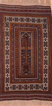 Kilim Brown Hand Knotted 5'1" X 9'0"  Area Rug 100-76465