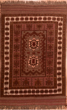 Kilim Brown Hand Knotted 5'4" X 7'10"  Area Rug 100-76555