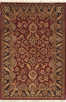 Indian Jaipur Red Rectangle 4x6 ft Wool Carpet 10531