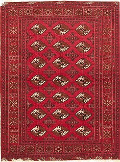 Persian Turkman Red Rectangle 3x5 ft Wool Carpet 10572