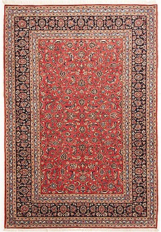 Persian Kashan Red Rectangle 7x10 ft Wool Carpet 10757