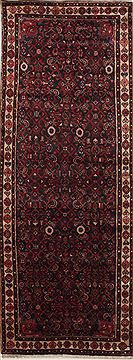 Hamedan Red Runner Hand Knotted 3'8" X 9'11"  Area Rug 100-10852