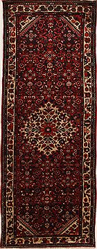 Hamedan Red Runner Hand Knotted 3'6" X 9'6"  Area Rug 100-10853
