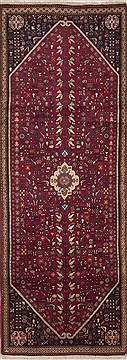 Abadeh Purple Runner Hand Knotted 3'3" X 9'1"  Area Rug 100-10861