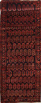 Mussel Red Runner Hand Knotted 3'6" X 16'6"  Area Rug 100-10869