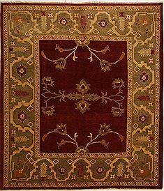 Chobi Red Hand Knotted 8'0" X 9'8"  Area Rug 100-10896
