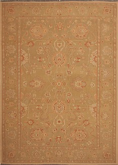 Persian Jaipur Green Rectangle 9x12 ft Wool Carpet 10995