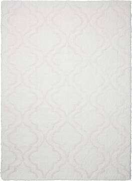 Nourison Light & Airy White Rectangle 5x7 ft Lucxelle Carpet 100101