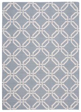 Nourison Linear Blue Rectangle 5x7 ft Wool Carpet 100276