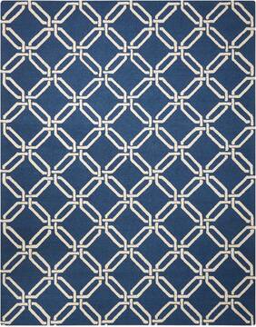 Nourison Linear Blue Rectangle 8x11 ft Wool Carpet 100283