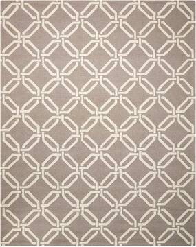 Nourison Linear Grey Rectangle 8x11 ft Wool Carpet 100288