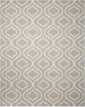 Nourison Linear Blue Rectangle 8x10 ft Wool Carpet 100302