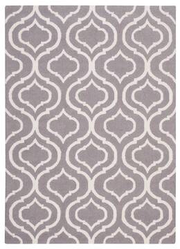 Nourison Linear Grey Rectangle 8x11 ft Wool Carpet 100313