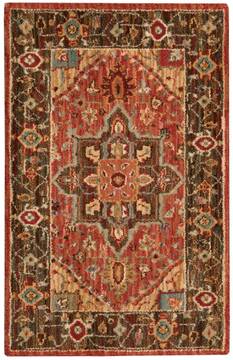 Nourison Living Treasures Red Rectangle 2x4 ft Wool Carpet 100330