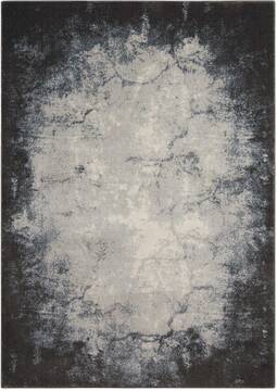 Nourison Maxell Black Rectangle 4x6 ft Polyester Carpet 100575